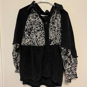 POL Corduroy Shacket With Rhinestones